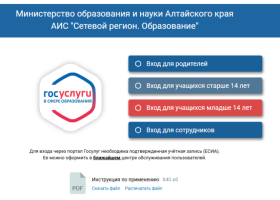 АИС. "Сетевой регион. Образование".